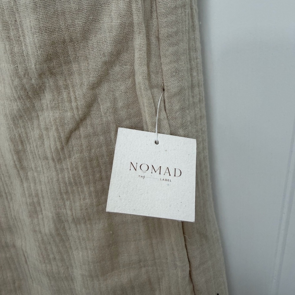Nomad the Label Asana Cotton Wrap Pants, Stone - Picture 9 of 14